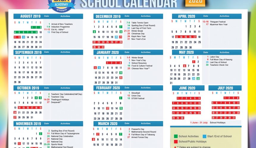 Bahan International Science Academy: School Calendar Bahan International Science Academy: School Calendar